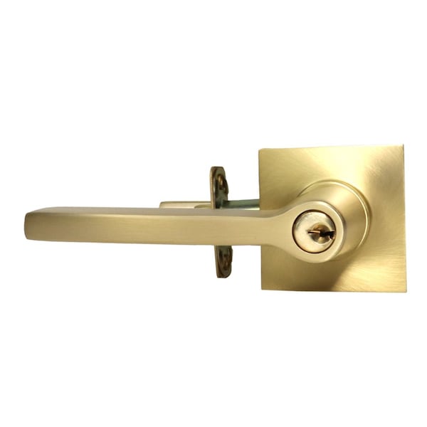 Emtek Helios Lever Left Hand 2-3/8 in&2-3/4 in Backset Strike Keyed Entry for 1-1/4 in to 2-1/16 in Door 5122HLOUS4LH.RLS - main